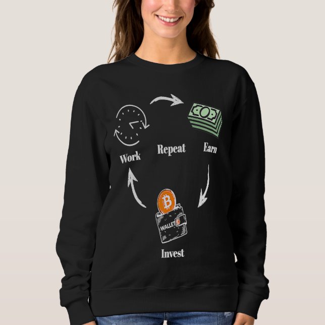 Work Earn Invest Repeat Bitcoin Sweatshirt (Vorderseite)