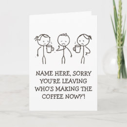Work Goodbye Gift leaving card coffee lover Karte
