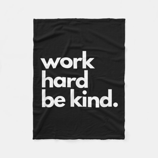 Work Hard Be Kind Insrational Motivational Workout Fleecedecke (Vorderseite)