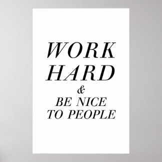Work Hard & Be Nice Italia Poster