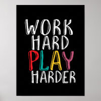 Work Hard Play Harer Gaming Geek Nerd Video Gamer