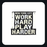 Work Hard Play So Hard- Labor Day Funny and Vintag Quadratischer Aufkleber<br><div class="desc">Vintage vibes meet fun energy in this Labor Day edition. Ideal for proud workers with a retro twist.</div>
