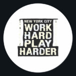 Work Hard Play So Hard- Labor Day Funny and Vintag Runder Aufkleber<br><div class="desc">Vintage vibes meet fun energy in this Labor Day edition. Ideal for proud workers with a retro twist.</div>
