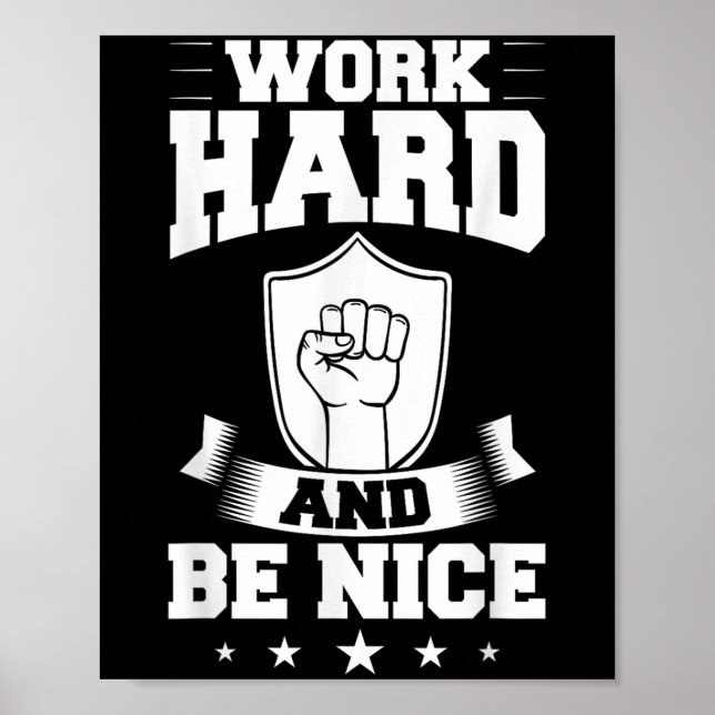 Work Hard Quotes Insration Motivational Saying  Poster (Vorne)