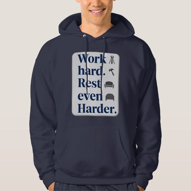 Work Hard Rest Even Harder Bold Typography Shirt (Vorderseite)