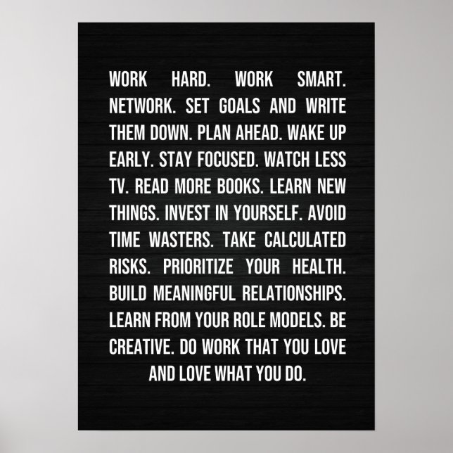 Work Hard - Success and Gym Motivierend Poster (Vorne)