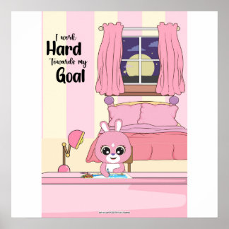 work hard towards goals Wall art Poster