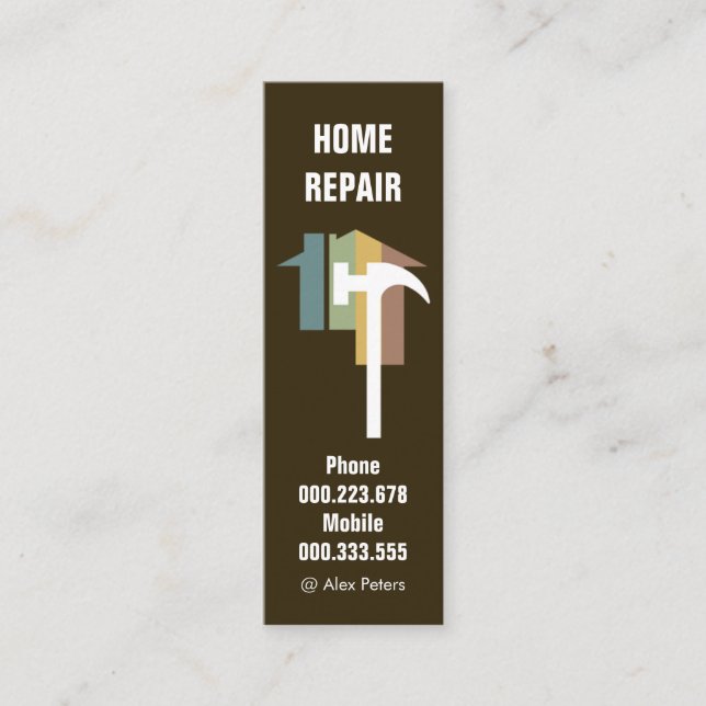 Work in Progress Gebäude Handyman Mini Visitenkarte (Vorderseite)