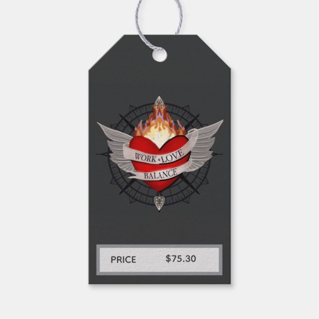 Work Love Balance Compass Price Geschenkanhänger (Vorderseite)