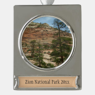 Work Rock Walls im Zion Nationalpark Banner-Ornament Silber