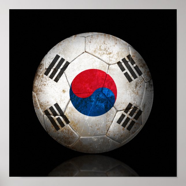 Work South Korean Flag Football Soccer Ball Poster (Vorne)