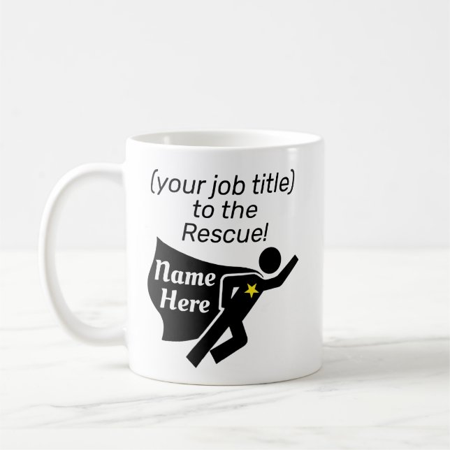 Work Tasse Personalisiert Superhero Job Name und N (Links)