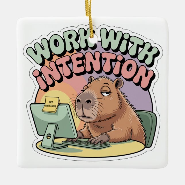 Work With Intention Keramikornament (Vorderseite)