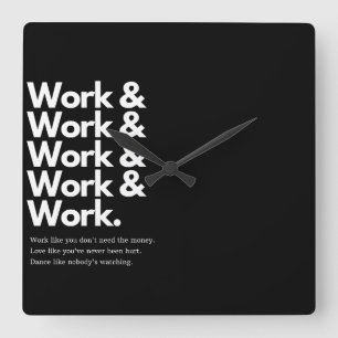 Work Work Stylish Wall Clock , Tränenspielplatz. Quadratische Wanduhr