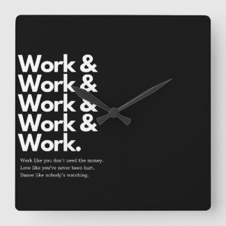Work Work Stylish Wall Clock , Tränenspielplatz. Quadratische Wanduhr