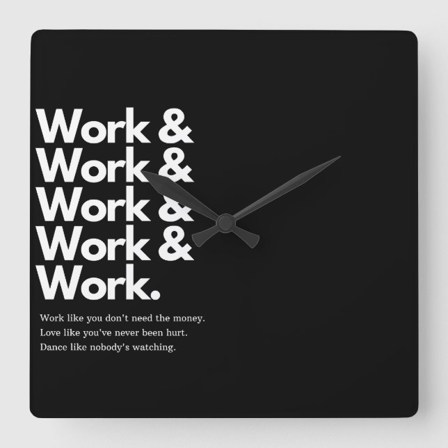 Work Work Stylish Wall Clock , Tränenspielplatz. Quadratische Wanduhr (Vorderseite)