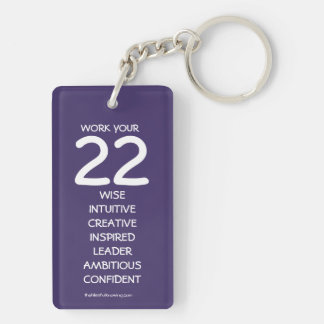 "Work your 22" Numerology Key Chain for Number 22 Schlüsselanhänger