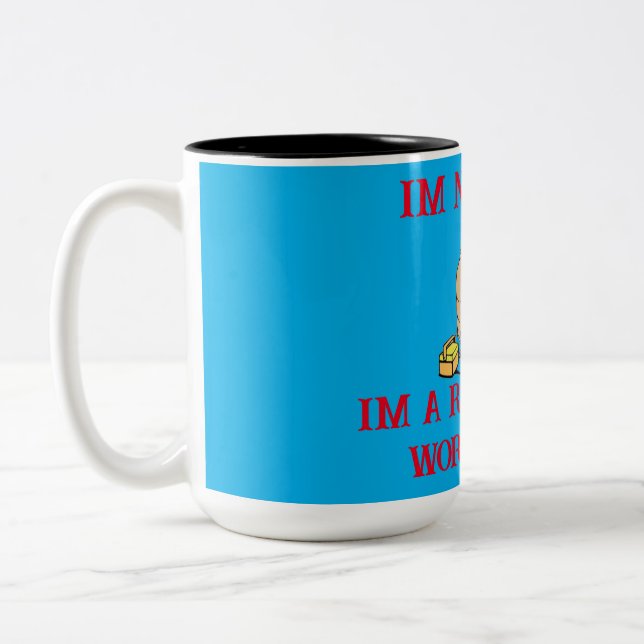 Workaholisch Zweifarbige Tasse (Links)