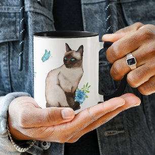 Working Hard for My Siamese Cat Mug Tasse