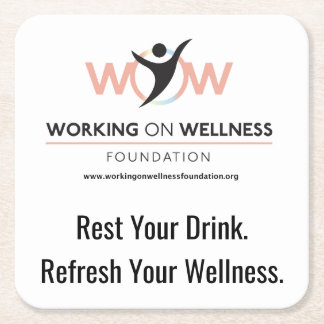 Working On Wellness Foundation Schützendes Unterse Rechteckiger Pappuntersetzer