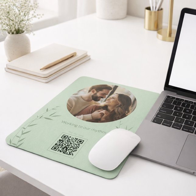 Working to Our Rhythm | Botanical Photo & Music QR Mousepad (Von Creator hochgeladen)