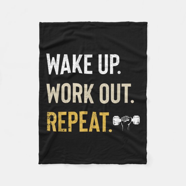 Workou Wake Up Insrational And Motivational Gym Gi Fleecedecke (Vorderseite)