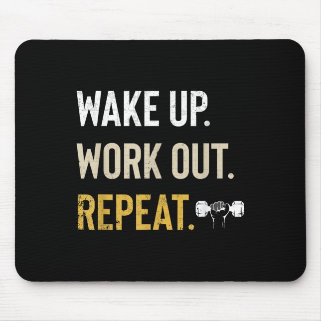 Workou Wake Up Insrational And Motivational Gym Gi Mousepad (Vorne)