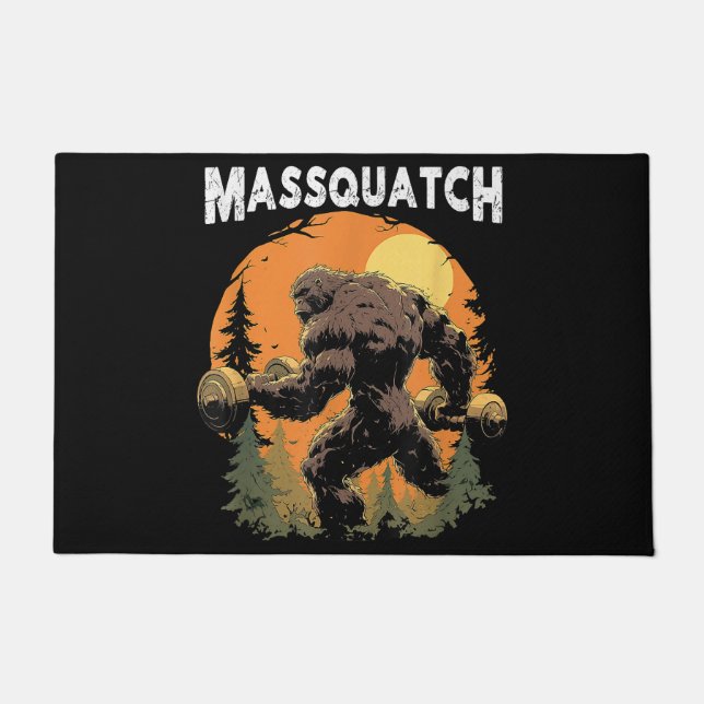 Workout Bigfoot Massquatch Lustig Fußmatte (Vorderseite)