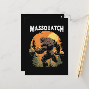 Workout Bigfoot Massquatch Lustig Postkarte
