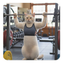 Workout Cat Sticker