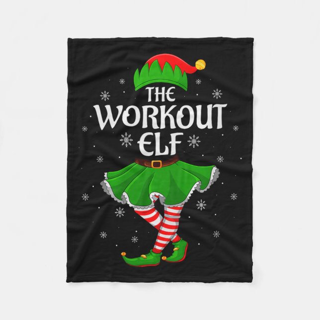 Workout Elf Christmas Family Girls Women Elf Squad Fleecedecke (Vorderseite)