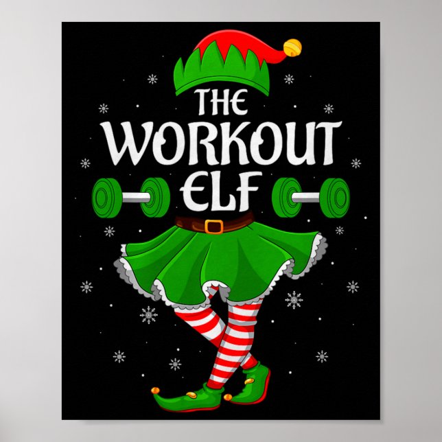 Workout Elf Christmas Family Girls Women Elf Squad Poster (Vorne)