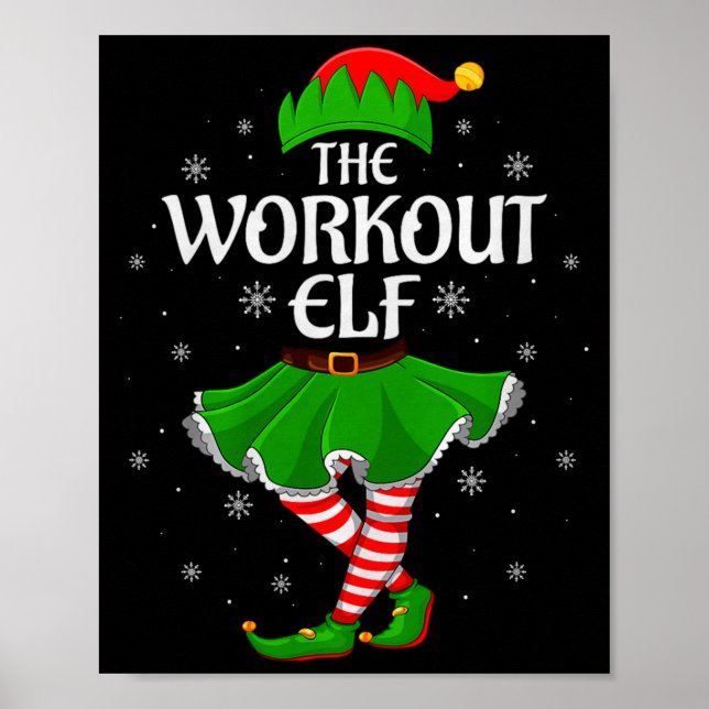 Workout Elf Christmas Family Girls Women Elf Squad Poster (Vorne)