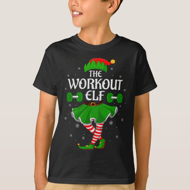 Workout Elf Christmas Family Girls Women Elf Squad T-Shirt (Vorderseite)