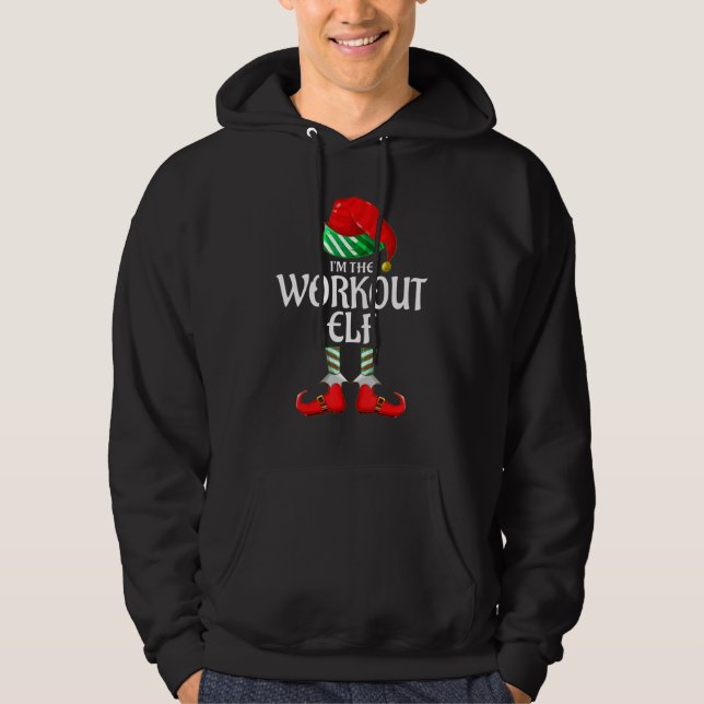 workout Elf Group Matching Family Christmas Hoodie (Vorderseite)