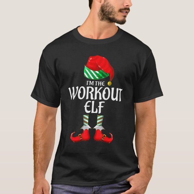 workout Elf Group Matching Family Christmas T-Shirt (Vorderseite)