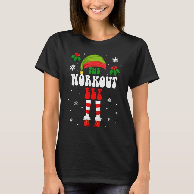 Workout Elf Matching Family Group Weihnachtsfeiert T-Shirt (Vorderseite)