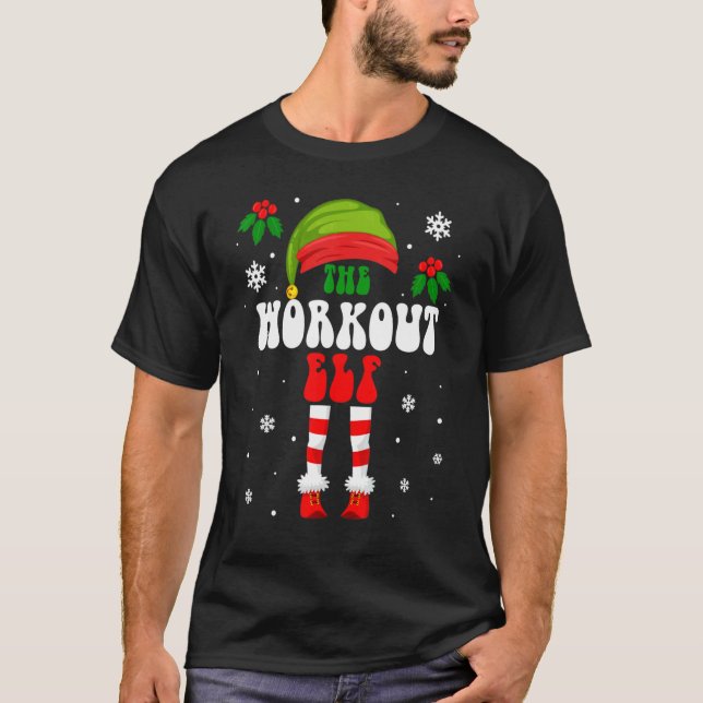 Workout Elf Matching Family Group Weihnachtsfeiert T-Shirt (Vorderseite)