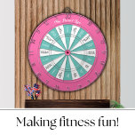 Workout Fitness Darts Game Pink und Türkis Dartscheibe<br><div class="desc">Dieses Workout Fitness Darts Spiel in Rosa und Türkis ist eine lustige Art,  Sport zu treiben. Im Fitnessraum Zuhause können Sie Ihre ganz eigene Kreation kreieren. Spielen Sie einzeln oder mit Freunden oder Familie.</div>