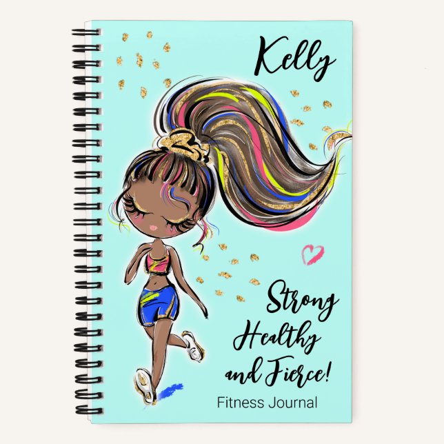 Workout Fitness Journal, Strong Healthy & Fierce Notizbuch (Vorderseite)