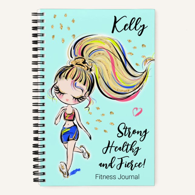 Workout Fitness Journal, Strong Healthy & Fierce Notizbuch (Vorderseite)