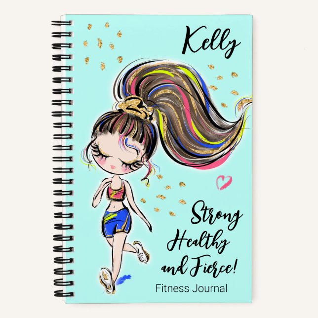 Workout Fitness Journal, Strong Healthy & Fierce Notizbuch (Vorderseite)