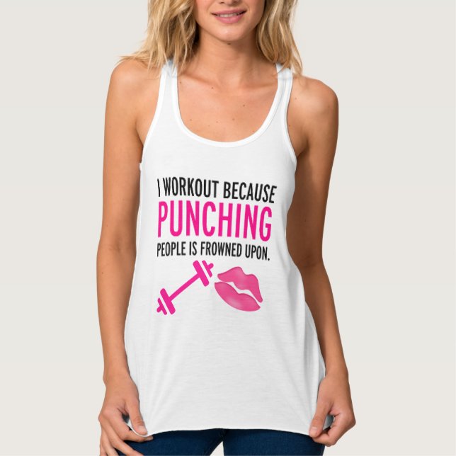 "Workout"-Fitness-Workout-TANK Tank Top (Vorderseite)