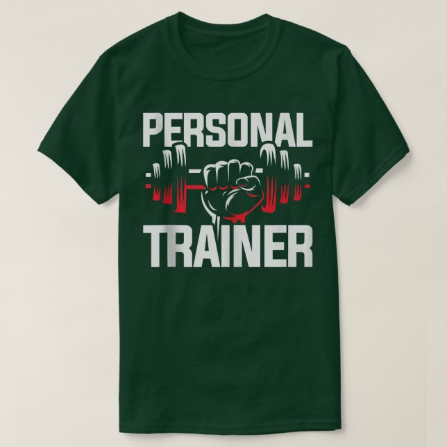 Workout Geschenk Dumbell Personal Trainer T-Shirt (Design vorne)