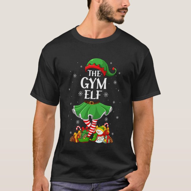 Workout Gym Elf Christmas Family Elf Squad Xmas Gi T-Shirt (Vorderseite)