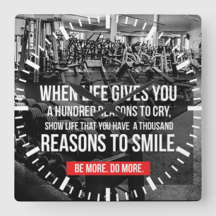 Workout Gym Motivierend Quadratische Wanduhr
