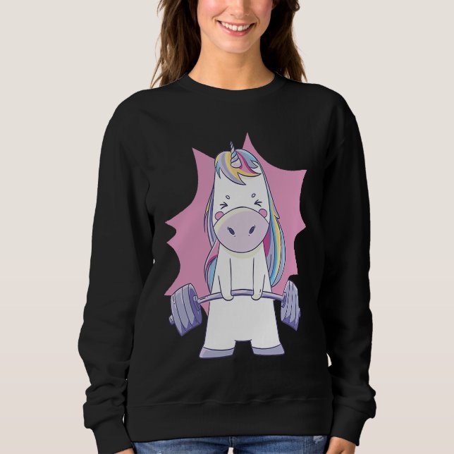 Workout Gym Unicorn Sweatshirt (Vorderseite)