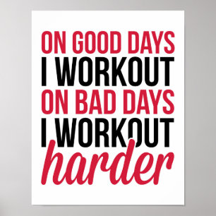 Workout Harter Gym Zitat Poster