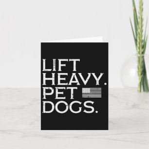 Workout Heavy Pet Hunde US Flag Gym Fitness itte Karte