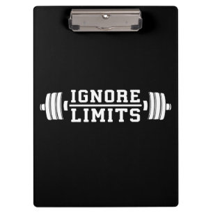 Workout-Inspiration - ignorieren Sie Grenzen - Klemmbrett
